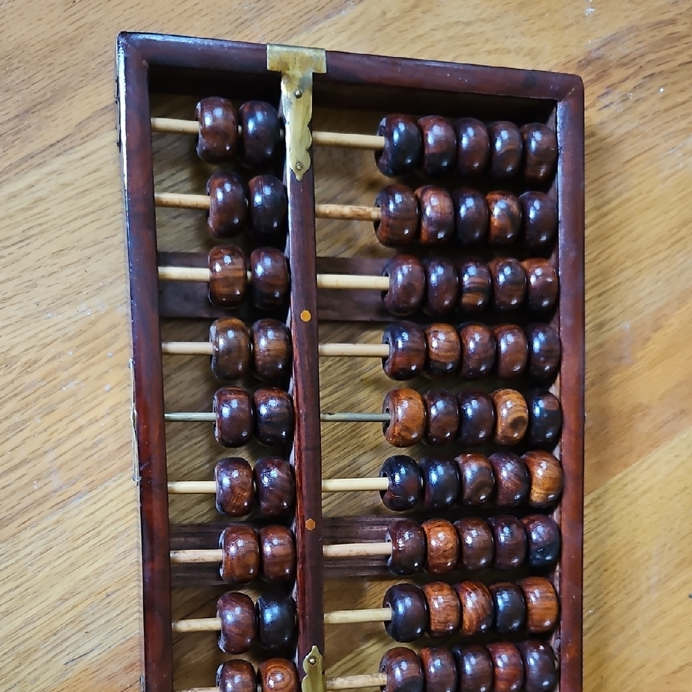 Vintage Lotus Flower Wooden Abacus